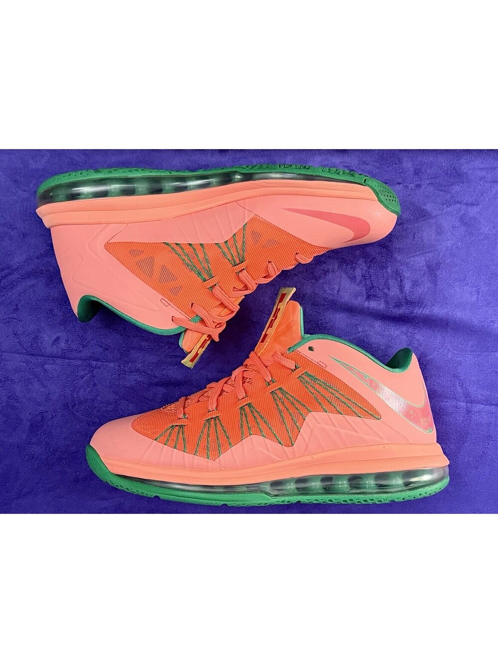 Size 8 - Nike 2013 Air Max LeBron 10 Low “Watermelon”579765-801 Pre-Owned MINT-C
